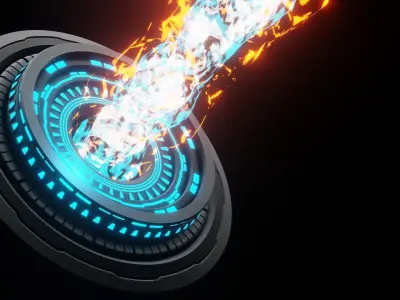 Sci fi  Light Beams  3D model