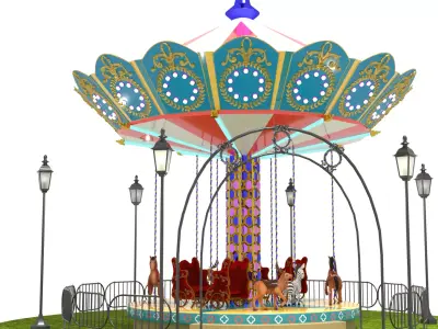Carousel Ride Low-poly 3D model