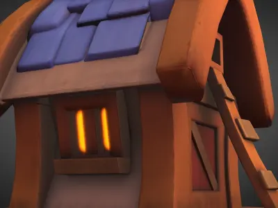 LowPoly Stylized Small House Low-poly 3D model