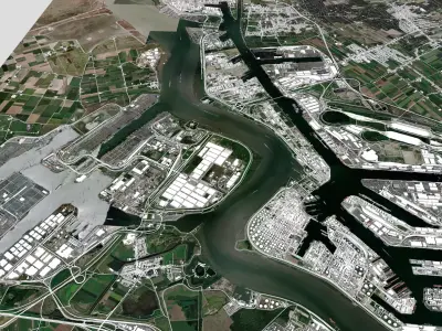  Port of Antwerpen Belgium 3D model