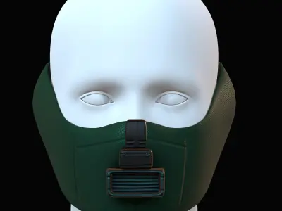 Gas mask helmet 3d model scifi Low-poly  Low-poly 3D model