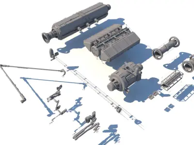 Sci Fi Space Station Set 3D model