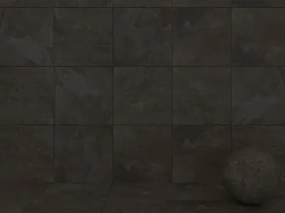Stone Wall Tiles Rajasthan Black 80x80 Set 3 Texture