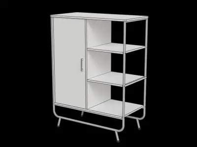 Speights Tall 1 Door Accent Cabinet 3D model