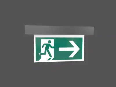Exit Sign v1 001 Low-poly 3D model