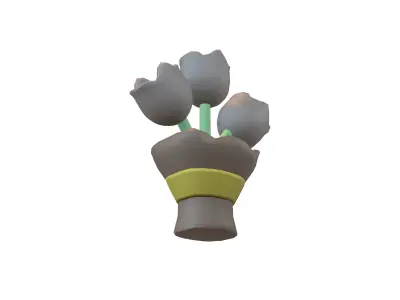 Flower Bouquet Icon v1 006 Low-poly 3D model
