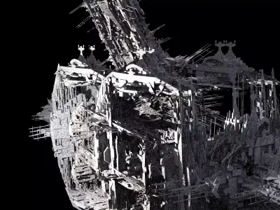 Mega Sci-Fi city Space station Kitbash 6 3D model