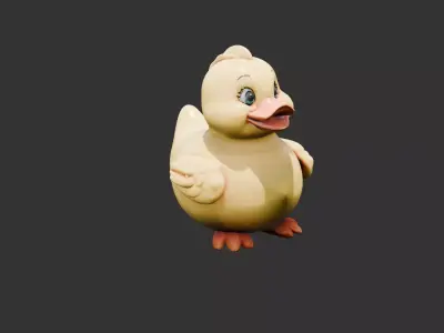Giant Rubber Duck Statue Low-poly 3D model