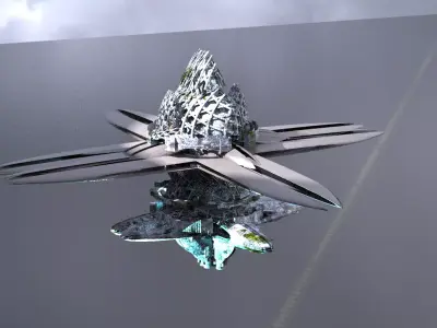 Wind Clean energy  Drone Tower 3D model