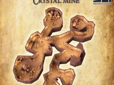 Small Crystal Mine Tabletop Terrain 28 MM 3D print model