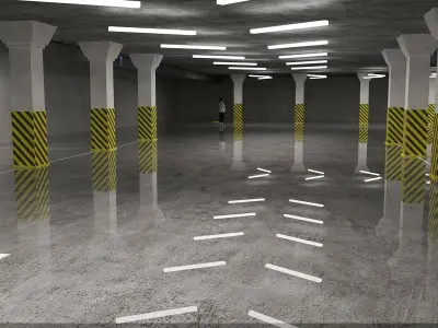 3D model Parking space 3D model