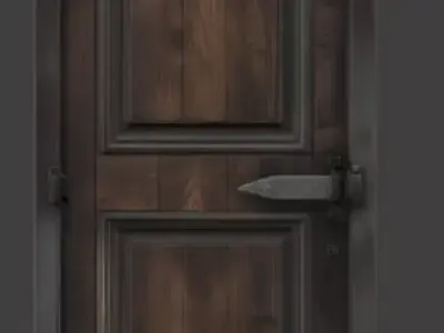 Weathered Medieval Timber Door 3D Model Low-poly 3D model