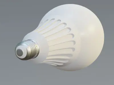 Energy Saver carved round bulb Low-poly 3D model