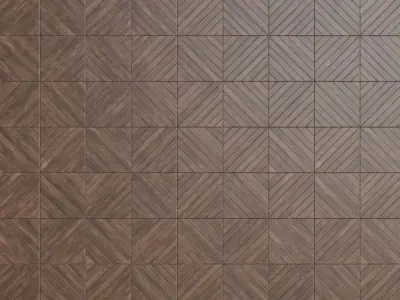 Geometric Triangular Oak Wood Parquet PBR Texture