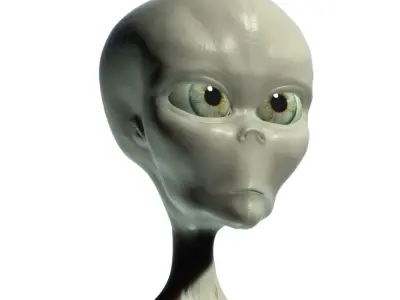 Alien head 001 3D model