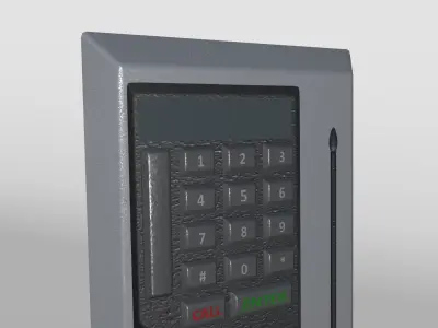 Security Keypad with Magnetic Stripe Card Reader Low-poly 3D model