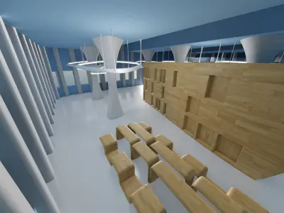 sci fi futuristic exhibition exterior art gallery museum 3d 3D model
