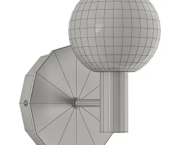 Sybel brass wall sconce with glass globe 3D model