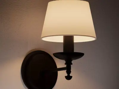 Minimalist Wall Sconce Lamp - Modern Interior Light for Corona 3D model