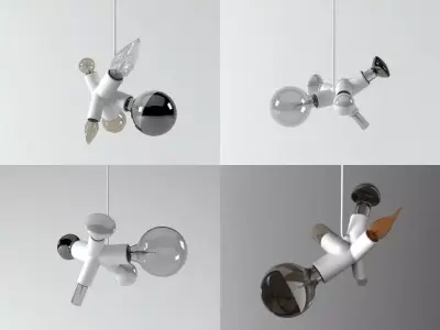 Clusterlamp futuristic pendant light 3D model