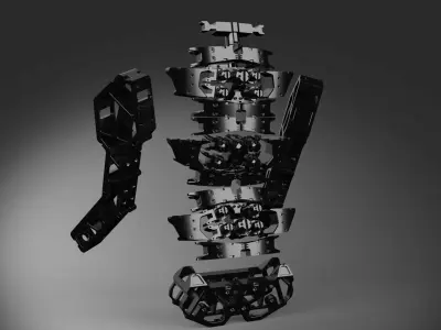 Robotic design skeleton scifi transform 3D model