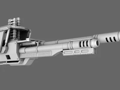 Sci-Fi Chain Gun Turret 3D model