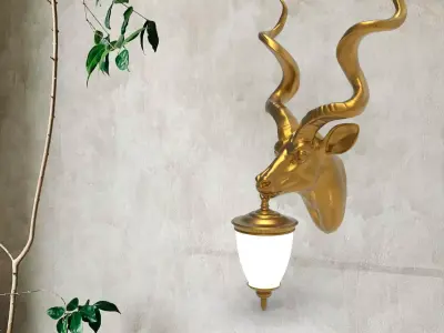 Goat Head Wall Lamp 3D print model