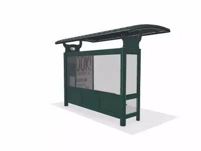 Bus Stop Low-poly PBR Low-poly 3D model
