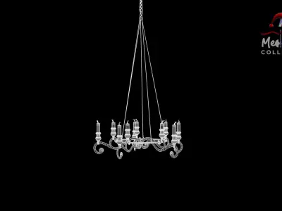 Medieval Forged Chandelier 3D model