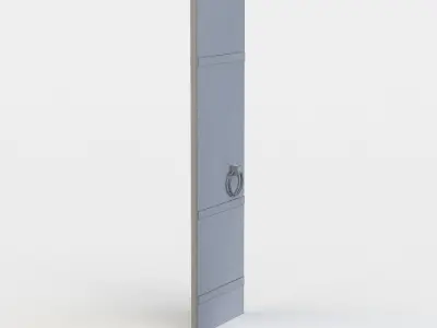 Entrance left door Low-poly 3D model