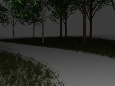 Road in Forest 3D model