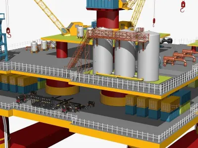 Industrial Oil Platform 3D model