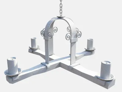 Medieval Torch Low-poly 3D model shop
