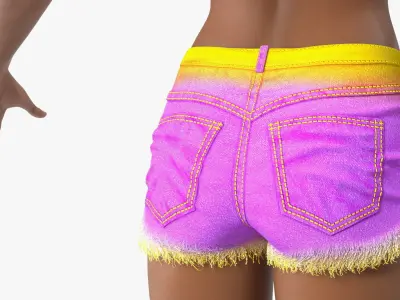 Beach Style Teenage Light Skin Black Girl Rigged 3D model