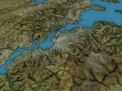 Hobart - Topography Terrain Low-poly 3D model