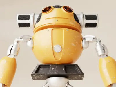 Robot V24 Low-poly 3D model