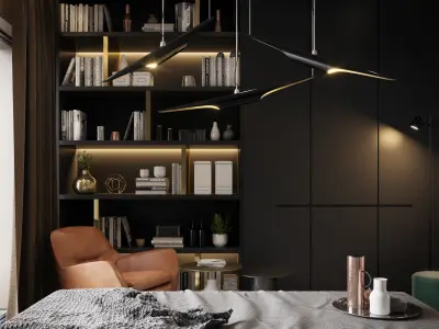 Bedroom Interior Scene for Cinema 4D and Redshift 3D model