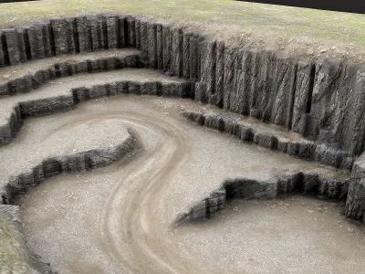 Cliff Quarry  Low-poly 3D model
