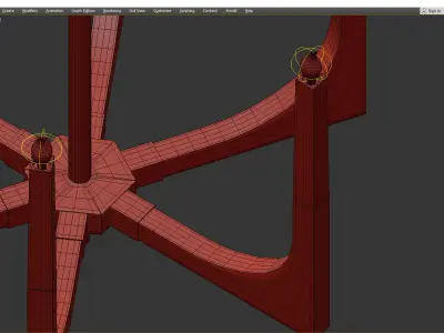 ACRYLIC FRAMED ARM CHANDELIER Low-poly 3D model