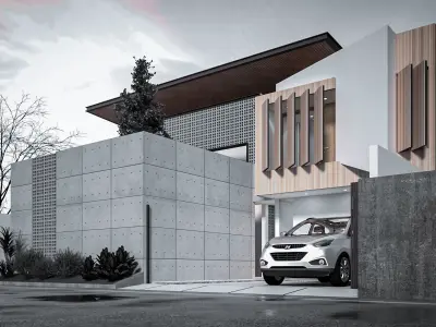 Modern House Exterior and Interior 3D model