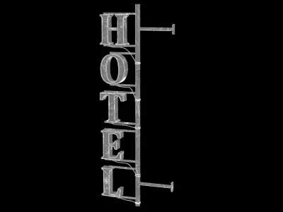 Hotel Sign - Game ready props Low-poly 3D model