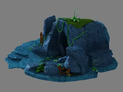 Skeleton Cave scene entrance to the cave rock 3D model purchase