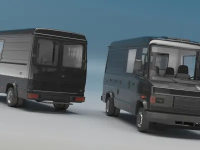  Cargo Freight Passenger Van with Side Windows Black 