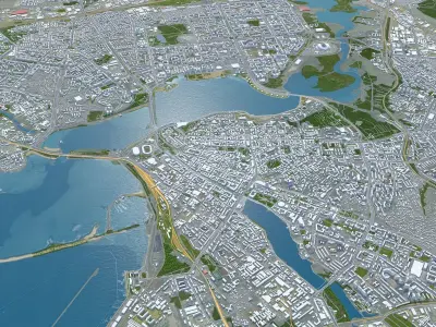 Kazan City Russia Low-poly 3D model