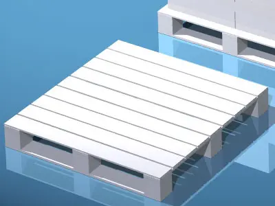 3 pallets set of boxes 3D model