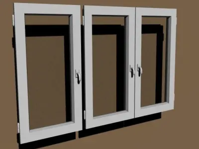 window with three panes 3D model
