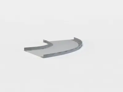 Road curve left Low-poly 3D model