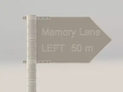 Highway Sign Board Low-poly 3D model