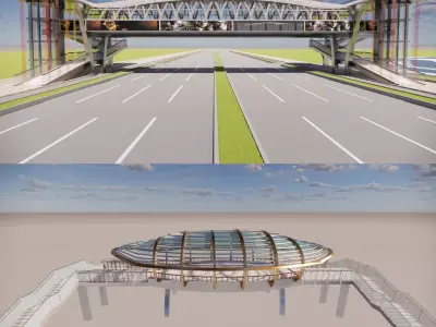 Pedestrian Bridge -A8 3D model