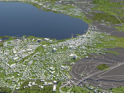 Bregenz Austria 50x50km 3D model